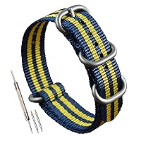 Thick Nylon Watch Strap Replacement 4 Rings Long(18 19 20 21 22 23 24 26mm)