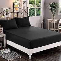 Elegant Comfort 1500 Premium Hotel Quality 1-Piece Fitted Sheet, Softest Quality Microfiber - Deep Pocket up to 16 inch, Wrinkle and Fade Resistant, Twin/Twin XL, Black