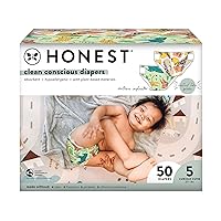 HONEST Club Box Clean Conscious Diapers Summer Seasonal, Stripe Safari & Seeing Spots, Size 5, 50ct