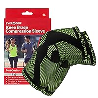 Knee Brace Compression Support Sleeve For Injury Prevention, Healing and Recovery, Unisex, 1 Pair (2 pcs), Extra Large