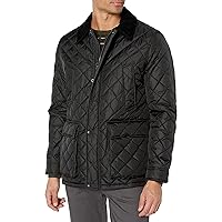 Cole Haan mens Quilted Nylon Barn Jacket With Corduroy Details