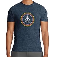 Ripple Junction Atari Men's Short Sleeve T-Shirt Distressed Classic Retro Fuji Logo in Circles Vintage Officially Licensed