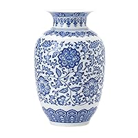 Blue Vase, Chinoiserie Vase, Ginger Jar Vase for Home Decor, Blue and White Porcelain Decor,9 