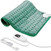 Heating Electric Pad for Back, Shoulders, Abdomen, Waist, Legs, Arms, Electric Heating Pad with Heat Settings, Timer, Heat Pad with Auto Shut Off, Green (20''×24'')