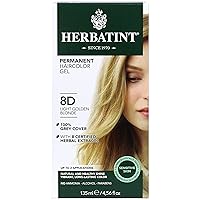 Permanent Haircolor Gel, 8D Light Golden Blonde, Alcohol Free, Vegan, 100% Grey Coverage - 4.56 oz