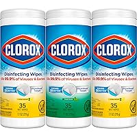 Clorox Disinfecting Wipes Value Pack, Cleaning Wipes, 35 Count Each, Pack of 3 (Package May Vary)