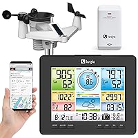 Logia 7-in-1 Wi-Fi Weather Station with Solar | Indoor/Outdoor Remote Monitoring System, Temperature Humidity Wind Speed/Direction Rain UV & More, Wireless Color Console w/Forecast Data, Alarm, Alerts