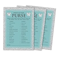 50-Pack Glitter Bridal Whats in Your Purse Bridal Shower Game Wedding Shower Bachelorette Party Bulk Activity Game Cards