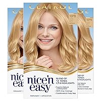 Nice'n Easy Permanent Hair Dye, 10PB Extra Light Pale Blonde Hair Color, Pack of 3