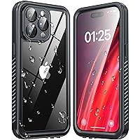 ANTSHARE for iPhone 15 Pro Max Case, Waterproof Built-in Screen & Lens Protector [14 FT Military Drop Proof] [Shockproof] [Dustproof] [IP68 Underwater] Phone Case for iPhone 15 Pro Max -Black