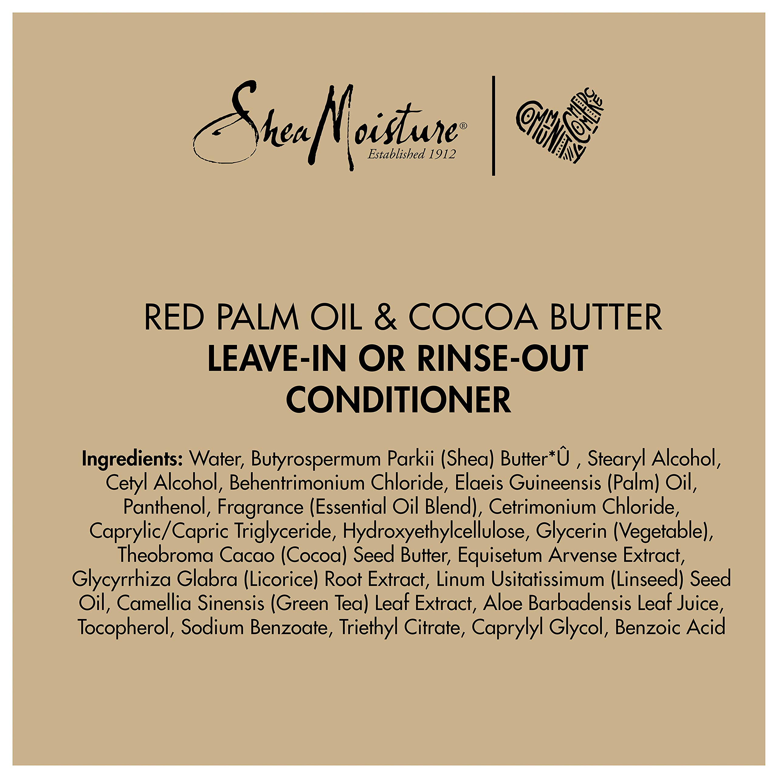 Sheamoisture Conditioner for Curly Hair Red Palm Oil and Cocoa Butter with Flaxseed Oil 13 oz