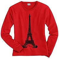 Threadrock Women's Eiffel Tower Paris France Long Sleeve T-Shirt