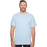 Nautica mens Solid Crew Neck Short-sleeve Pocket T-shirt T Shirt, Noon Blue, X-Small US