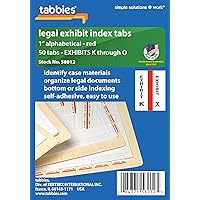 Tabbies Legal Alphabetical Exhibit Index Tabs, 1