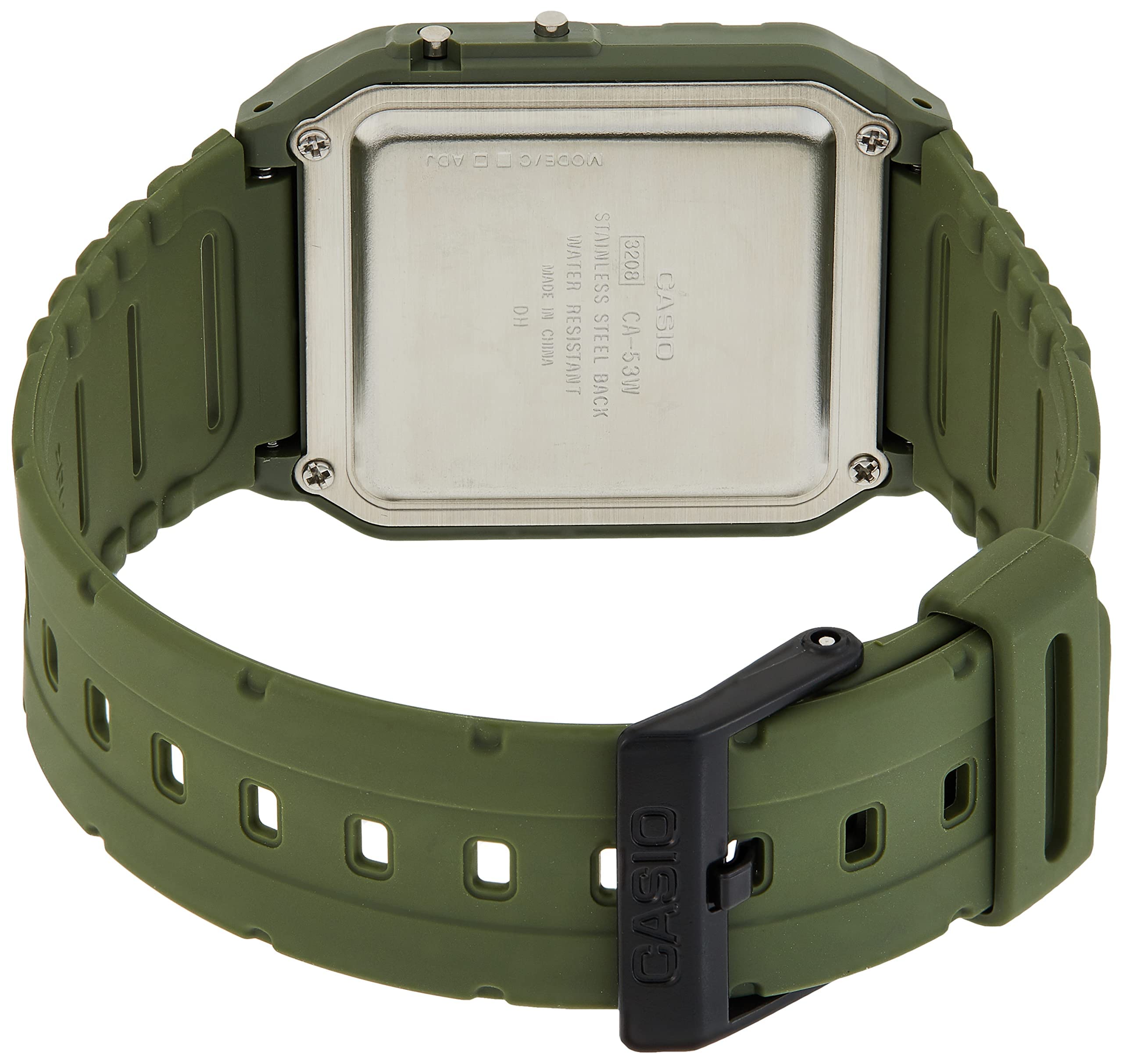 Casio CA-53WF-3B Calculator Green Digital Mens Watch Original New Classic CA-53, 43.2×34.4×8.2mm (CA-53WF-3BDF)