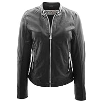 Womens Soft Leather Casual Everyday Biker Style Jacket Elyza