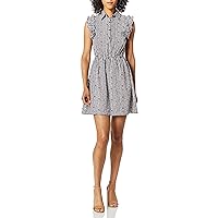 Angie Women's Cinched Waist Button Front Dress