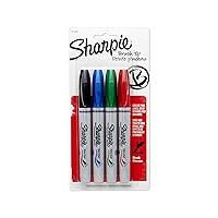 SHARPIE 1810701 Brush Tip Permanent Marker, Assorted Colors, 4-Pack