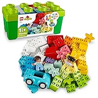 LEGO DUPLO Classic Brick Box Building Set - Features Storage Organizer, Toy Car, Number Bricks, Build, Learn, and Play, Great Gift Playset for Toddlers, Boys, and Girls Ages 18+ Months, 10913