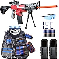 Toy Gun for Nref Guns Bullets Automatic Sniper Rifle -3 Modes Toy Foam Blasters with Tactical Vest, Bipod, 2 Clips and 150 Darts, Electric Toys for Adults Boys Age 8-12 Gifts for Birthday Xmas