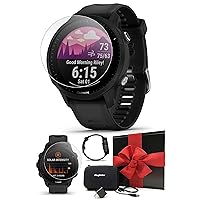 Garmin Forerunner 955 (Black) GPS Running & Triathlon Smartwatch Gift Box Bundle - Race Predictor, Ultra Long Battery, VO2 Max - Includes PlayBetter Screen Protectors, Adapter & Hard Case