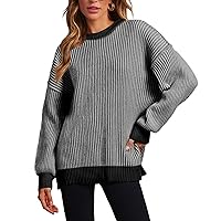Beyond Chenille Sweater for Women Fall Casual Long Sleeve Crew Neck Pullover Rib Knit Blouse Tops