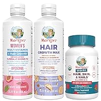 MaryRuth's Women's Multivitamin+Lustriva Hair Growth, Hair Skin, & Nails Gummies, and Hair Growth MAX +Lustriva, 3-Pack Bundle for Hair Support, Skin Health, Collagen Boost, and Immune Support