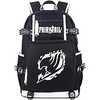 Anime Fairy Tail Luminous Backpack Cosplay Book Bag Laptop Backpack with USB Charging Port & Headphone Port