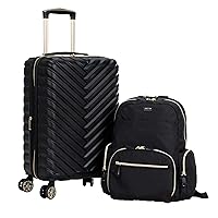 Kenneth Cole REACTION Women's Sophie Backpack Silky Nylon Laptop & Tablet RFID Bookbag, Black with 20