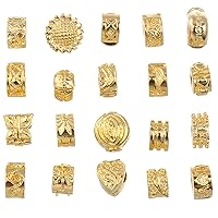 RUBYCA 20pcs Mix Lot of Gold Color Clip Lock Stopper Clasp Beads DIY fit European Charm Bracelet