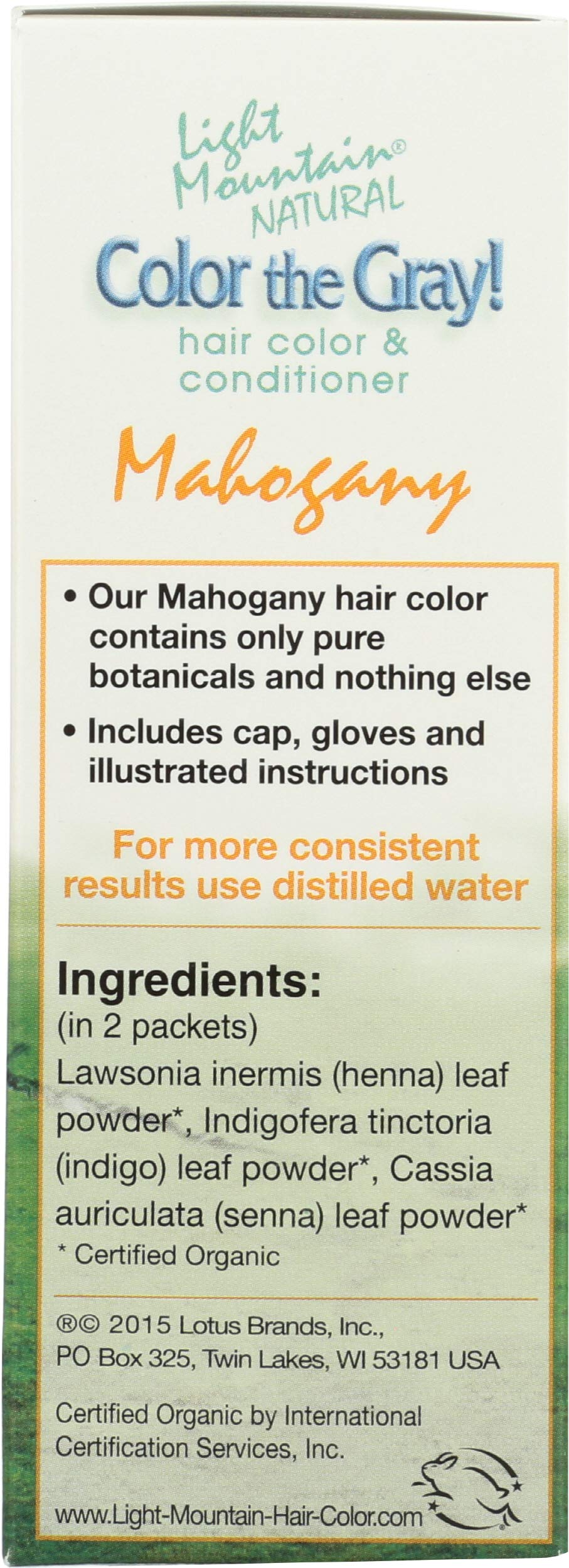 Light Mountain Natural Color The Gray! Hair Color & Conditioner, Mahogany, 7 oz.