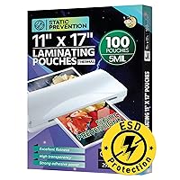 HA SHI Thermal Laminating Pouches - ESD Protection 11 x 17 inch, 100 Pack, Suited for Menu Size, Education Supplies & Craft Supplies, for Use with Thermal Laminators (5Mil 100 Pouches)