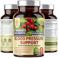 N1N Premium Blood Pressure Support with Hawthorn and Hibiscus [13 Potent Ingredients], Natural Supplement to Support Cardiovascular & Circulatory Health, 90 Caps