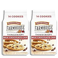 Pepperidge Farm Milk Chip Cookies (Farmhouse Thin & Crispy) 6.9 Oz Bag (2 SimplyComplete Bundle) for Kid Treats, Family Gatherings