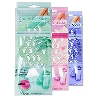 RUCCI Moisturizing Gel Booties, Assorted colors (Pink/Green/Purple), 2 count