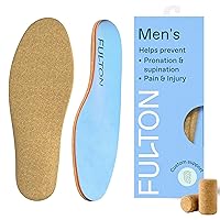 Men's Shock Absorbing Insoles with High Impact Arch Support - Custom Molding Cork Inserts Alleviate Plantar Fasciitis & Foot Fatigue- Athletic Running Insoles for Men (Men's Size 12.5-13)