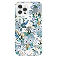 Rifle Paper Co. iPhone 12 Case / iPhone 12 Pro Case [10ft Drop Protection] [Wireless Charging Compatible] Cute iPhone Case w/Floral Pattern, Anti-Scratch, Shockproof Material, Slim - Garden Party Blue