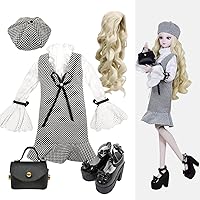 YDDZZM 8.27 inch Female BJD Doll Body, Movable Blank Figure 1/6 Ball  Jointed Doll Body for Doll Making DIY Makeup,with 6 Pairs of Hands (Black)