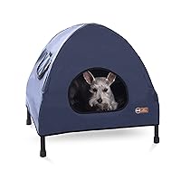 K&H Pet Products Original Pet Cot Tent, Portable Dog House, Dog Shade & Weather Shelter, Elevated Cot Dog Bed, Navy Blue, Small 17 X 22 X 22 Inches