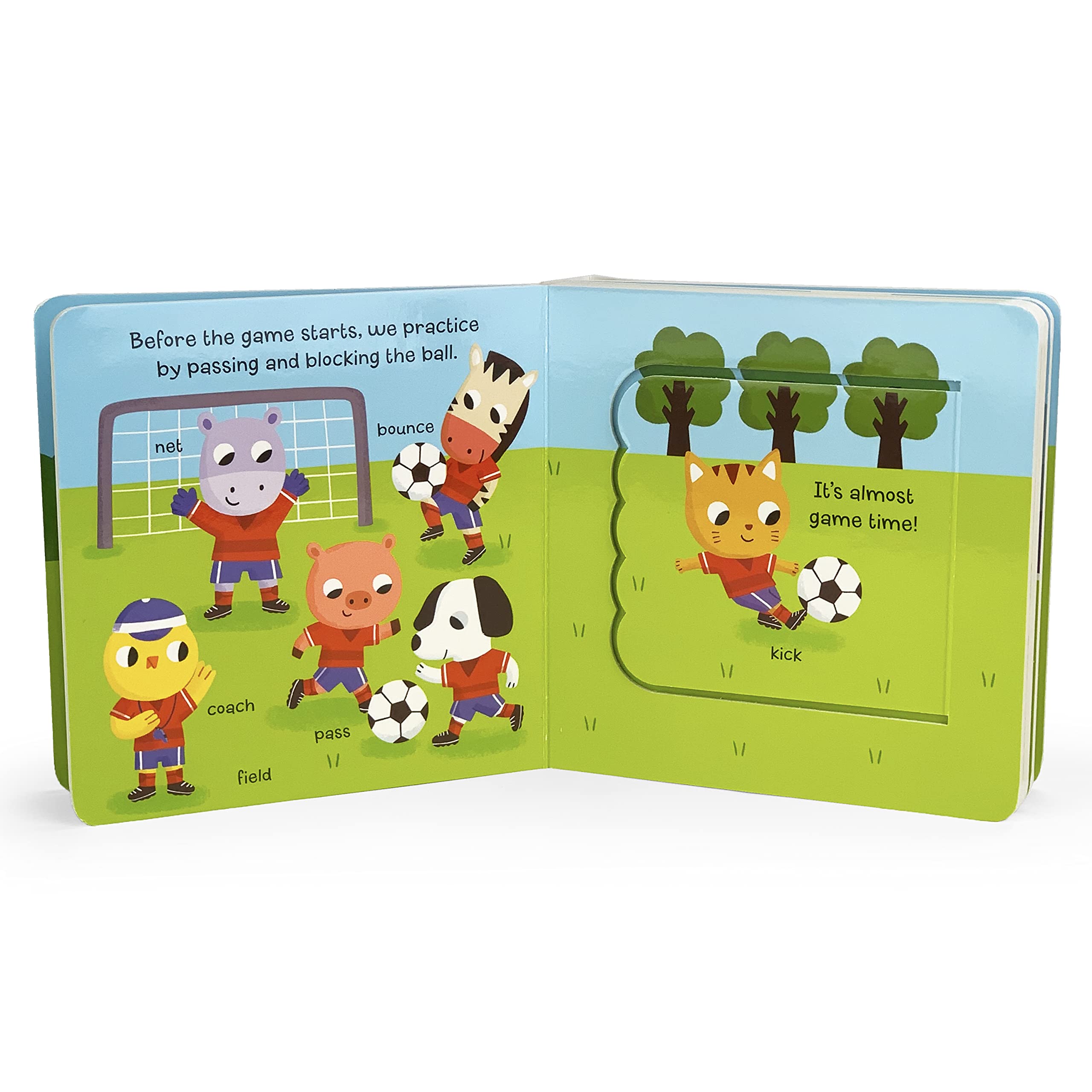 Let's Play Soccer! A Lift-a-Flap Board Book for Babies and Toddlers, Ages 1-4 (Children's Interactive Chunky Lift-A-Flap Board Book)