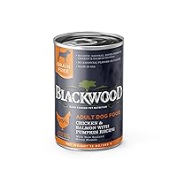 Blackwood Pet Food Grain Free Wet Dog Food Made in USA [All Natural Canned Dog Food], Chicken & Salmon with Pumpkin, 13 oz. can, Pack of 12