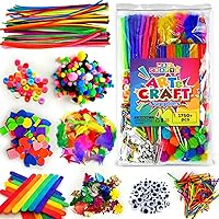 WAU CRAFTS Arts and Crafts Supplies for Kids - 1750 pcs Crafting for School Kindergarten Homeschool - Supplies Set for Kids Craft Art - Supply Kit for Toddlers and Kids Age 2 3 4 5 6 7 8 9