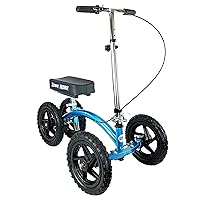 Quad All Terrain Knee Scooter for Adults for Foot Surgery Heavy Duty Knee Walker for Broken Ankle Foot Injuries Recovery - Leg Scooter Best Knee Crutch Alternative (Metallic Blue)