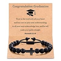 Tarsus To My Girls/Boys Bracelet Gifts, Natural Stone Bracelet Graduation Gifts Cross Charm Birthday Easter Communion Gifts for Teens Girls/Boys