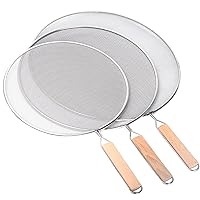3 Pieces Grease Splatter Screen for Frying Pan, Splatter Guard Mesh Stainless Steel Grease Guard Shield for Kitchen Frying Pan Cooking Supplies Set of 9.44