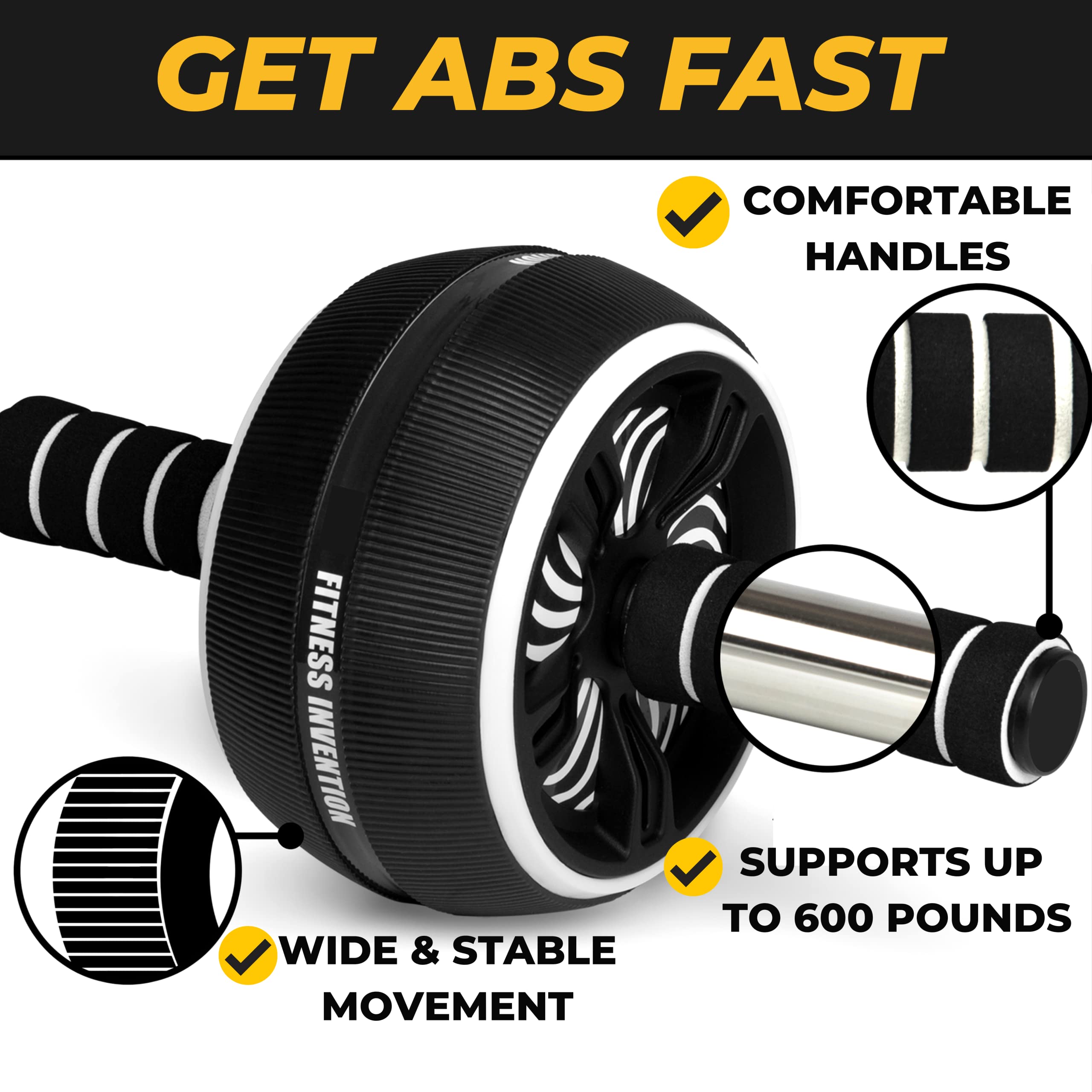 Ab Roller Wheel - 3-In-1 Ab Wheel Roller & Jump Rope - Ab Roller for Abs Workout - Ab Wheel Roller for Core Workout - Rueda Para Abdominales - Abs Roller for Abs Workout - Exercise Wheels for Abs - Workout Equipment for Home Workouts