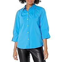 Foxcroft Women's Paulie 3/4 Sleeve Stretch Solid Blouse