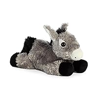 Aurora® Adorable Mini Flopsie™ Donkey Stuffed Animal - Playful Ease - Timeless Companions - Gray 8 Inches