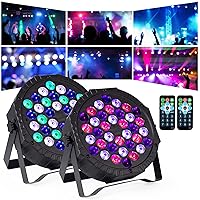 Stage Lights 36 DJ LED Par Light RGB Party Lights Uplights with Sound Activated Remote DMX Control for Disco Dance Wedding Club Christmas Birthday Music Party Stage Lighting