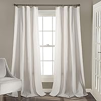 Rosalie Light Filtering Window Curtain Panel Set- Pair- Vintage Farmhouse & French Country Style Curtains - Timeless Dreamy Drape - Romantic Lace Trim - 54